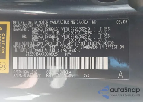 2010 Lexus Rx 350 z USA, uszkodzony, nr VIN 2T2ZK1BAXAC008025